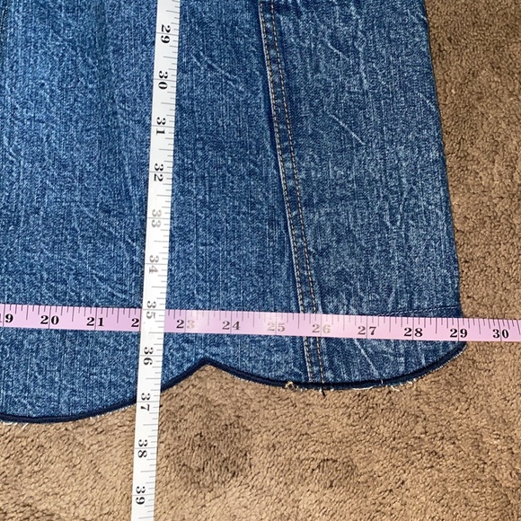 Free People Crown Jewel Denim Dress with Lace detail and scallop bottom hem, XL - Picture 7 of 17
